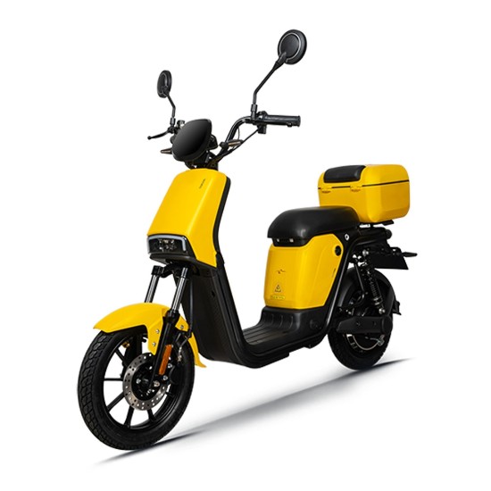 Moped electric, baterie litiu detasabila, motor 1000W, galben - Rainbow