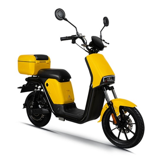 Moped electric, baterie litiu detasabila, motor 1000W, galben - Rainbow