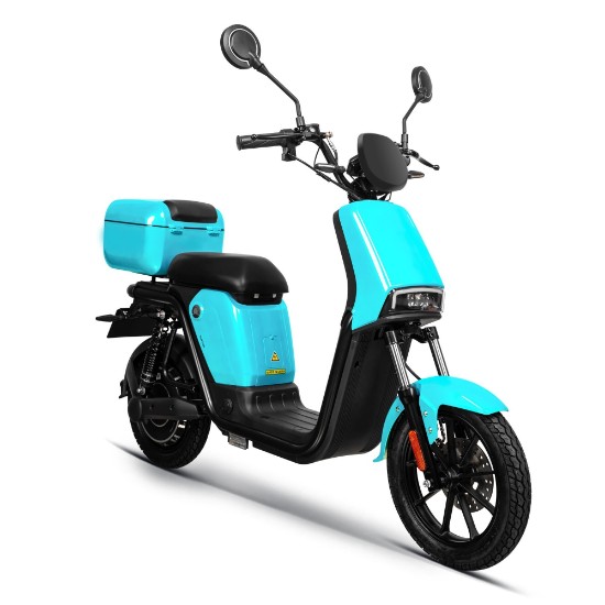 Moped electric, baterie litiu detasabila, motor 1000W, albastru - Rainbow