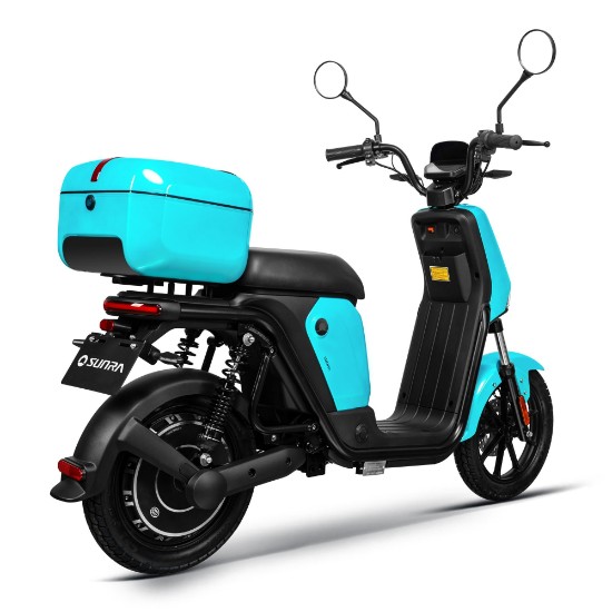 Moped electric, baterie litiu detasabila, motor 1000W, albastru - Rainbow