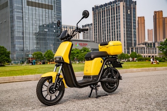 Moped electric, baterie litiu detasabila, motor 1000W, galben - Rainbow