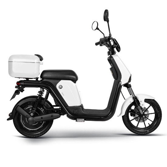 Moped electric, baterie litiu detasabila, motor 1000W, alb - Rainbow