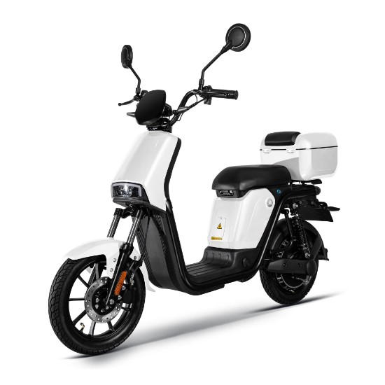 Moped electric, baterie litiu detasabila, motor 1000W, alb - Rainbow