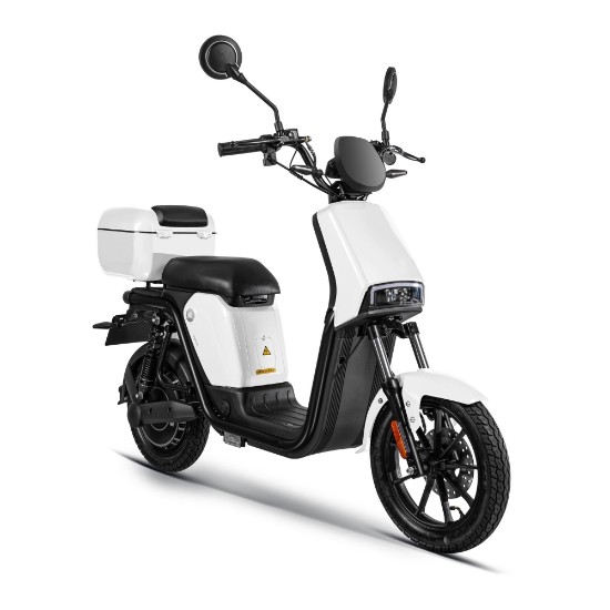 Moped electric, baterie litiu detasabila, motor 1000W, alb - Rainbow