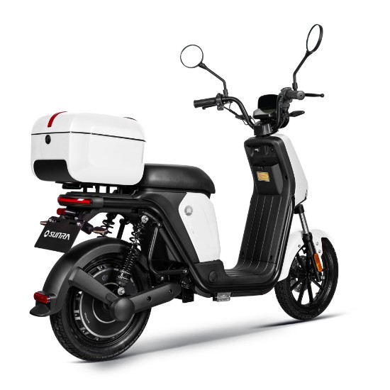 Moped electric, baterie litiu detasabila, motor 1000W, alb - Rainbow