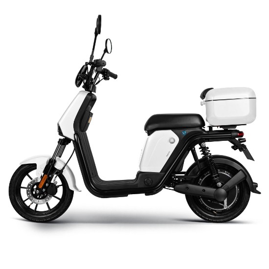 Moped electric, baterie litiu detasabila, motor 1000W, alb - Rainbow