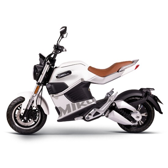 Motocicleta electrica, baterii litiu detasabile, motor 3000W, alb - Miku Super