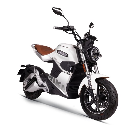 Motocicleta electrica, baterii litiu detasabile, motor 3000W, alb - Miku Super