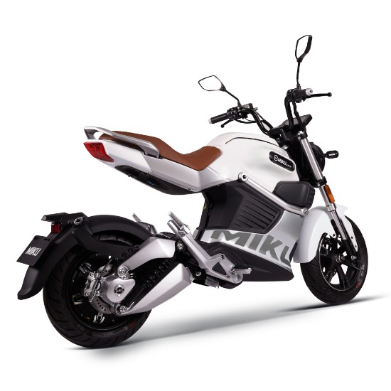 Motocicleta electrica, baterii litiu detasabile, motor 3000W, alb - Miku Super