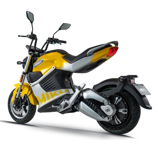 Motocicleta electrica, baterii litiu detasabile, motor 3000W, galben - Miku Super