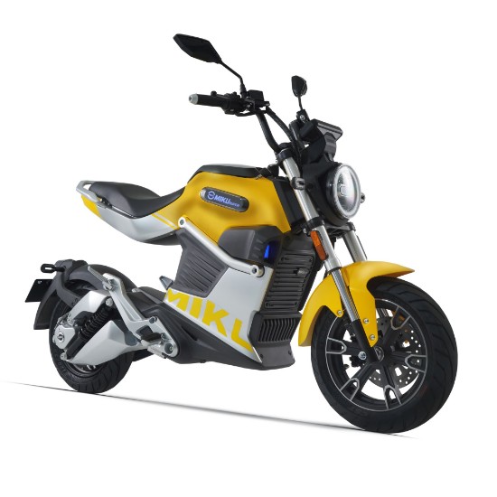 Motocicleta electrica, baterii litiu detasabile, motor 3000W, galben - Miku Super